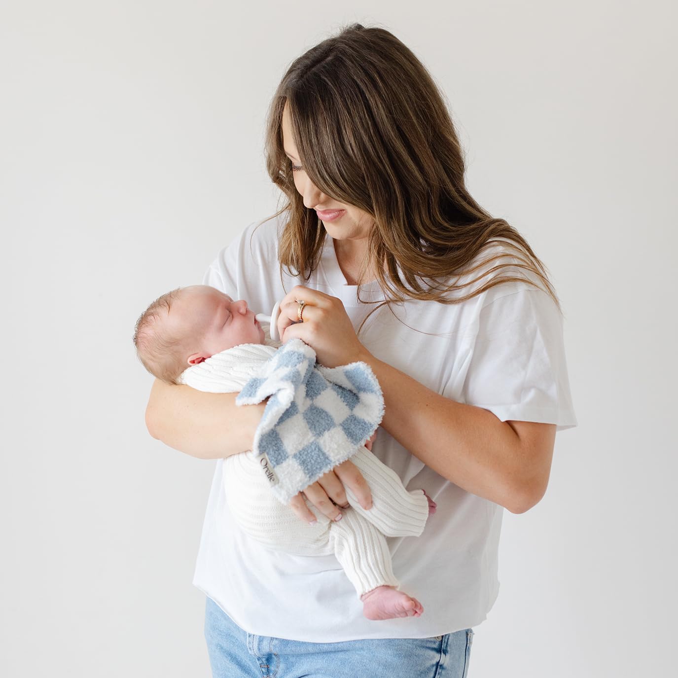 Checkered Pacifier Lovey Blanket
