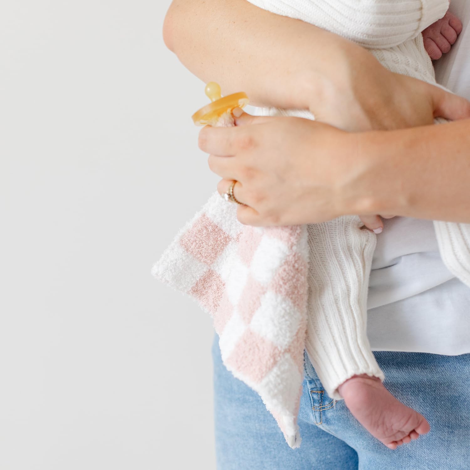 Checkered Pacifier Lovey Blanket