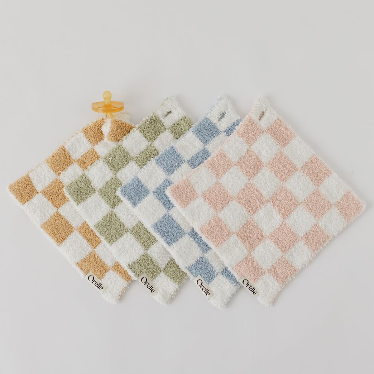 Checkered Pacifier Lovey Blanket