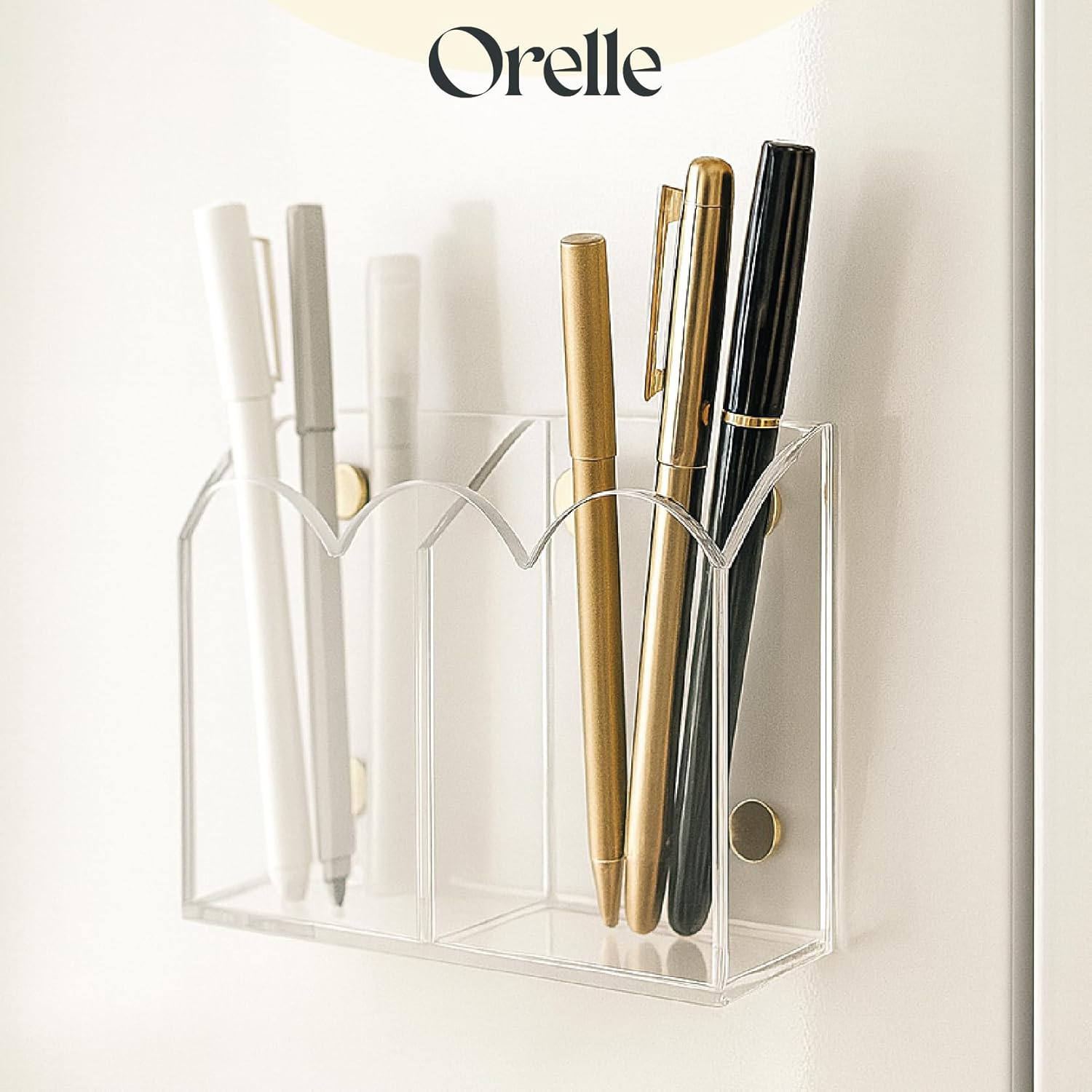 Scalloped Magnetic Acrylic Pen Holder