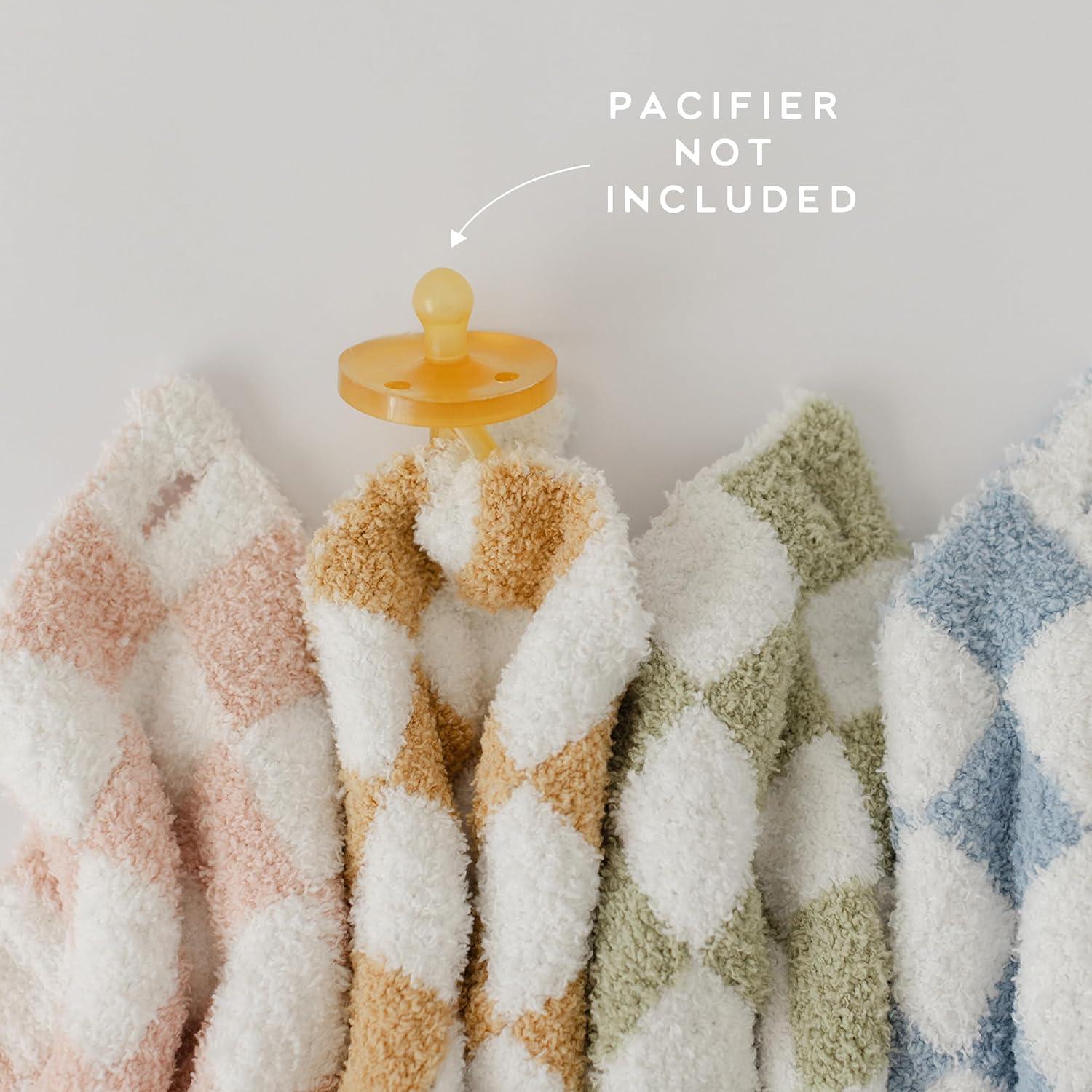 Checkered Pacifier Lovey Blanket