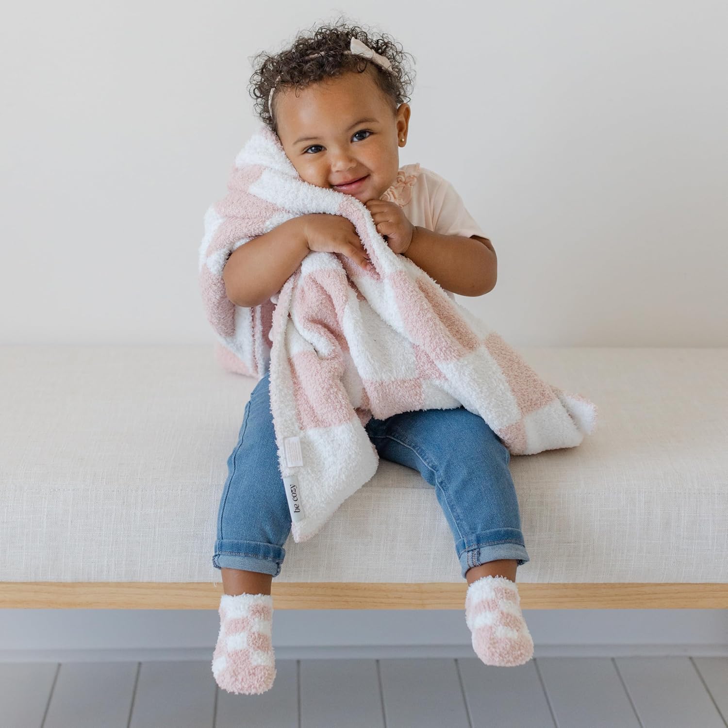 Checkered Baby Blanket & Sock Sets